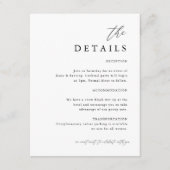 Elegante rustieke eenvoudige bruiloft De details Informatiekaartje (Voorkant)