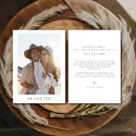 Elegante Rustieke Elopement We Said Yes Huwelijksf Aankondiging