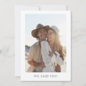 Elegante Rustieke Elopement We Said Yes Trouwfoto Aankondiging (Voorkant)