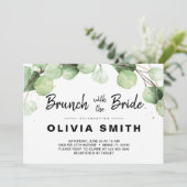 Elegante rustieke Eucaliptus Brunch met de bruid Kaart (Staand voorkant)