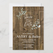 Elegante rustieke eucalyptus bruiloft uitnodigings kaart (Voorkant)