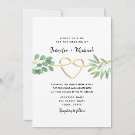Elegante Rustieke Eucalyptus Groene Huwelijksuitno Kaart