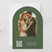 Elegante Rustieke Eucalyptus QR Code Foto Bruiloft Kaart (Achterkant)