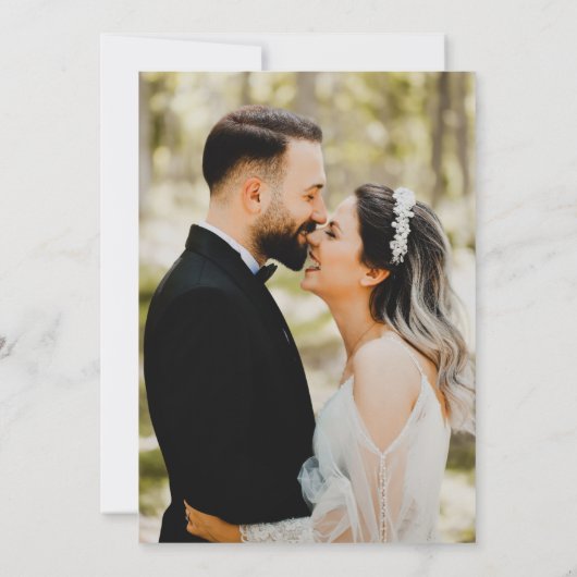 Elegante rustieke eucalyptus verlaat fotobruiloft kaart (Achterkant)