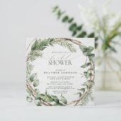 Elegante rustieke Eucalyptus Waterverf groen Kaart (Staand voorkant)