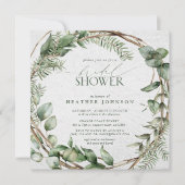 Elegante rustieke Eucalyptus Waterverf groen Kaart (Voorkant)