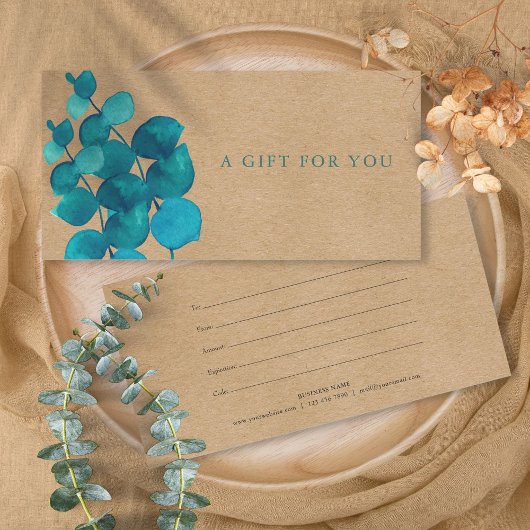 Elegante Rustieke Eucalyptusbladeren Cadeaubon