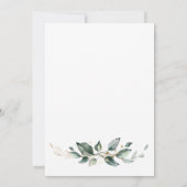 Elegante Rustieke Eucalyptusbladeren Groene Huweli Kaart (Achterkant)