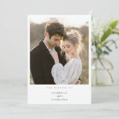 Elegante rustieke foto minimalistische bruiloft ui kaart (Staand voorkant)