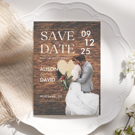 Elegante Rustieke Foto Save the Date Bruiloft