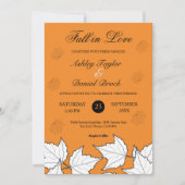 Elegante rustieke gebrande Sinaasappels bladeren h Kaart (Voorkant)