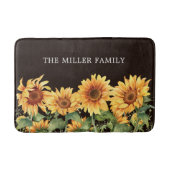 Elegante rustieke gele zonnebloementuin badmat (Voorkant)