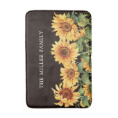 Elegante rustieke gele zonnebloementuin badmat (Voorkant Verticaal)