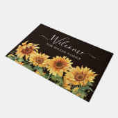 Elegante rustieke gele zonnebloementuin deurmat (Schuin)