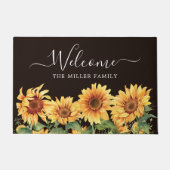 Elegante rustieke gele zonnebloementuin deurmat (Voorkant)