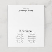 Elegante rustieke gereserveerde bruiloft tafel zit plaatskaartje (Buitenkant ongevouwen)