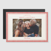 Elegante Rustieke Gingham Foto Kerstmis (Voorkant / Achterkant)