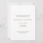 Elegante Rustieke Goud Save The Date met Foto (Achterkant)