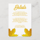 Elegante rustieke gouden bladeren Herfst bloemenbr Informatiekaartje (Voorkant)