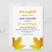 Elegante rustieke gouden bladeren Herfst bloemig B Kaart (Voorkant)