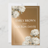 Elegante rustieke gouden bruiloft uitnodiging met (Achterkant)