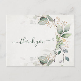 Elegante Rustieke Gouden Groene Eucalyptus Moderne Briefkaart