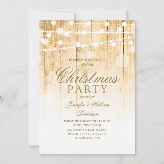 Elegante rustieke gouden script kerstboom kaart (Achterkant)
