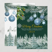 Elegante rustieke gouden vrolijke kerstvakantie Ka Feestdagenkaart (Voorkant / Achterkant)