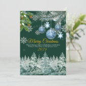 Elegante rustieke gouden vrolijke kerstvakantie Ka Feestdagenkaart (Staand voorkant)