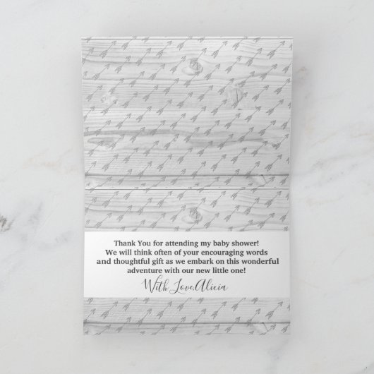 Elegante rustieke grijze herten & wit hout Dank u Bedankkaart (Binnen)