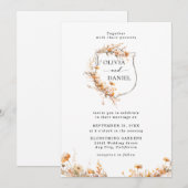 Elegante Rustieke Grilbloemen Bruiloft Kaart (Voorkant / Achterkant)