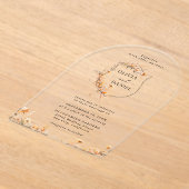 Elegante rustieke grillige wilde bloemen bruiloft acryl uitnodigingen (Laagn)