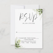 Elegante Rustieke Groene Bloemige Bruiloft RSVP Kaartje (Voorkant)