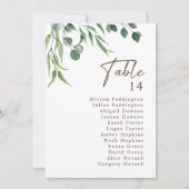 Elegante Rustieke Groene Huwelijkstafel Nummerkaar (Voorkant)