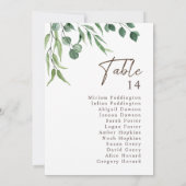 Elegante Rustieke Groene Huwelijkstafel Nummerkaar (Achterkant)