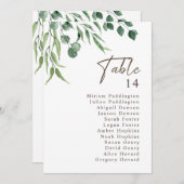 Elegante Rustieke Groene Huwelijkstafel Nummerkaar (Voorkant / Achterkant)