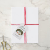 Elegante Rustieke Groene Merry Christmas Cadeaulabel (Met Touw)