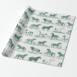 Elegante  rustieke groene paardenrassen Toile Cadeaupapier