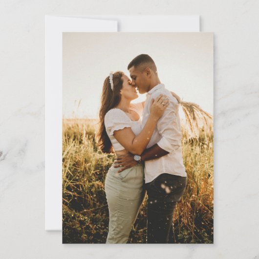 Elegante rustieke hand getrokken paar Bourgogne fo Save The Date (Achterkant)