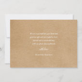 Elegante rustieke handtekening script bruiloft dan bedankkaart (Achterkant)