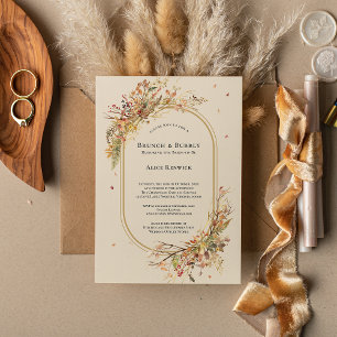 Elegante rustieke Herfst Beige bruiloft bruids bru Kaart