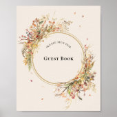 Elegante rustieke Herfst Beige bruiloft gast boek  Poster (Voorkant)
