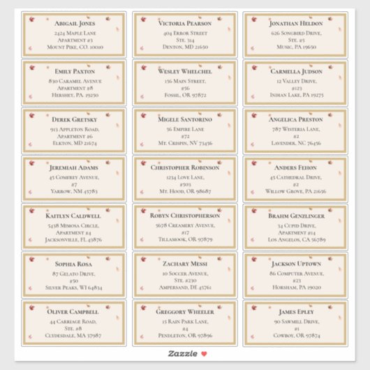 Elegante rustieke Herfst Beige bruiloft gastadres Sticker (Vel)