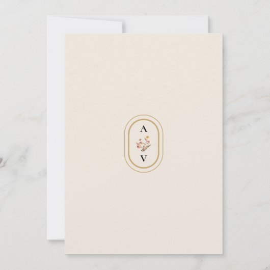 Elegante rustieke Herfst Beige bruiloft Monogram Save The Date (Achterkant)