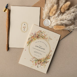 Elegante rustieke Herfst Beige bruiloft Monogram Save The Date