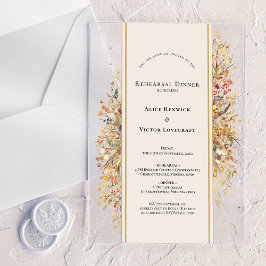 Elegante rustieke herfst beige proefdinermaal acryl uitnodigingen