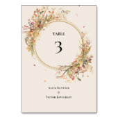 Elegante rustieke Herfst Beige Trouwtafel Nummer Kaart (Voorkant)