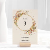 Elegante rustieke Herfst Beige Trouwtafel Nummer Kaart