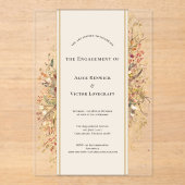 Elegante rustieke Herfst beige verlovingsfeest Acryl Uitnodigingen (Voorkant)