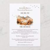 Elegante rustieke herfst berglandschap bruiloft informatiekaartje (Voorkant)